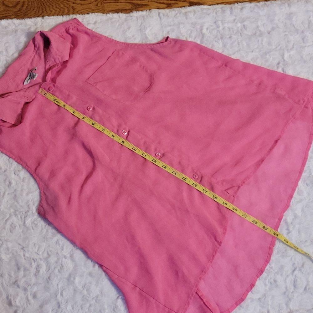 American Eagle Outfitters Chiffon Pink Tank Top, Button Down, Women's La… - Picture 4 of 6